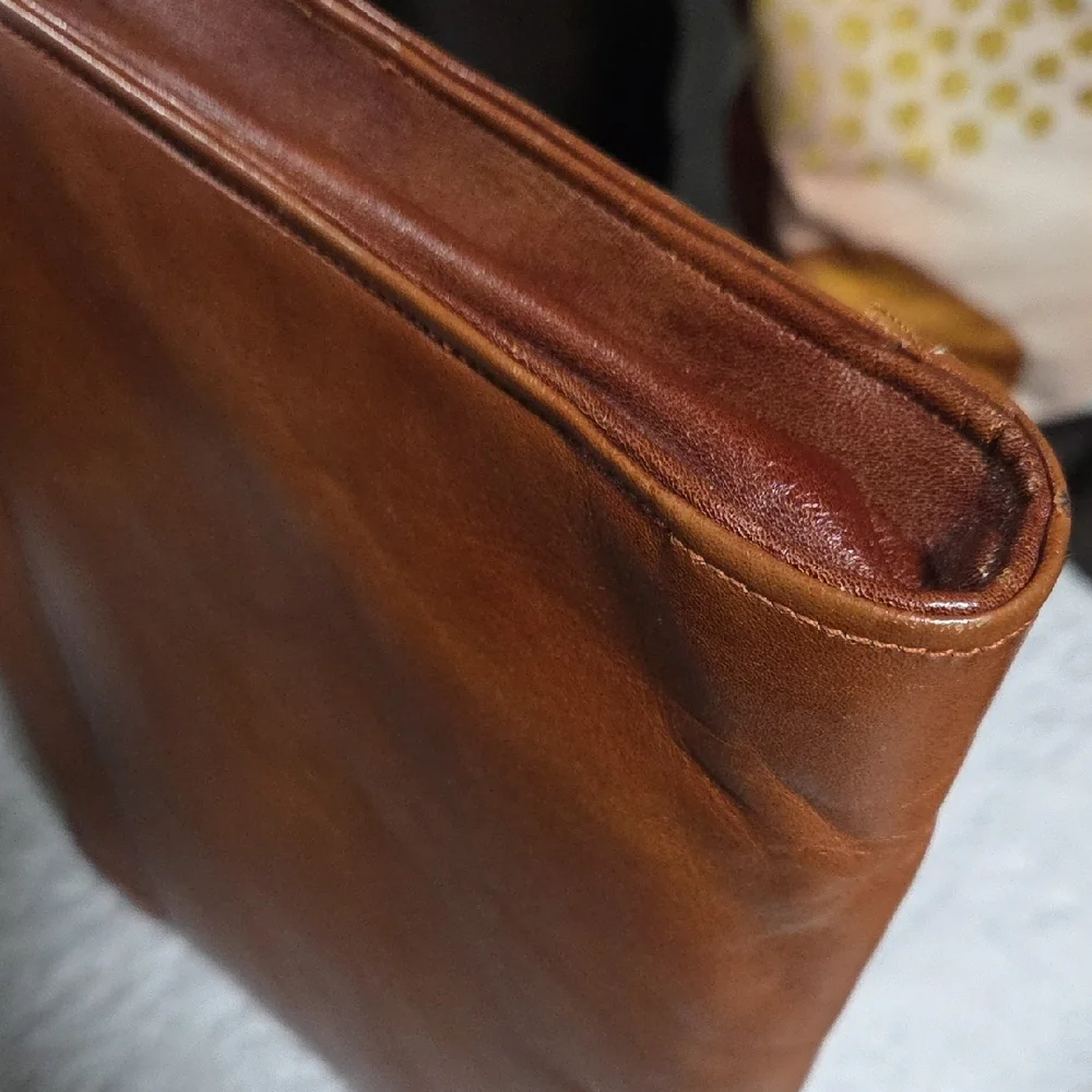 Leather Envelope Briefcase - Brown